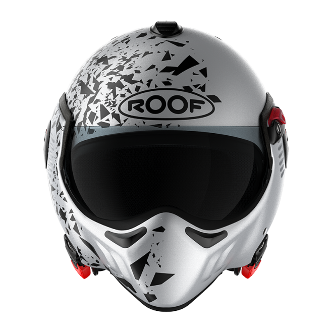 CASCO DA MOTO MODULARE ROOF RO5 BOXER ALPHA BLACKSTAR SILVERWHITE - NERO OPACO