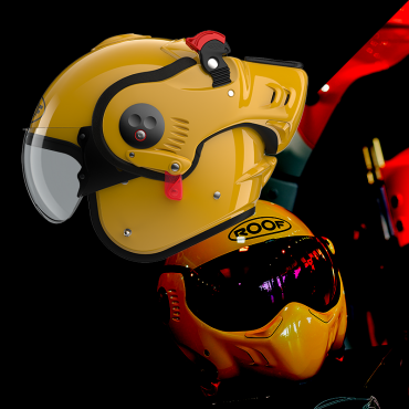 CASQUE MODULABLE MOTO ROOF RO5 BOXER ALPHA JAUNE