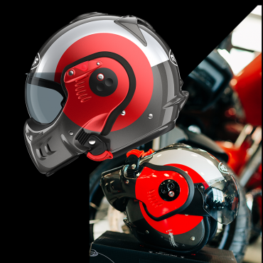 CASQUE MODULABLE MOTO ROOF RO5 BOXER ALPHA FOCUS ROUGE - ALU