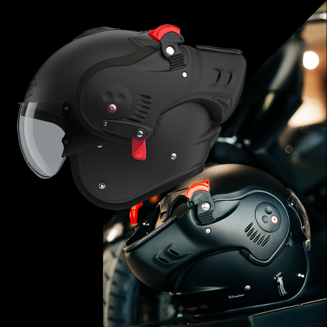 CASQUE MODULABLE MOTO ROOF RO5 BOXER ALPHA NOIR MAT